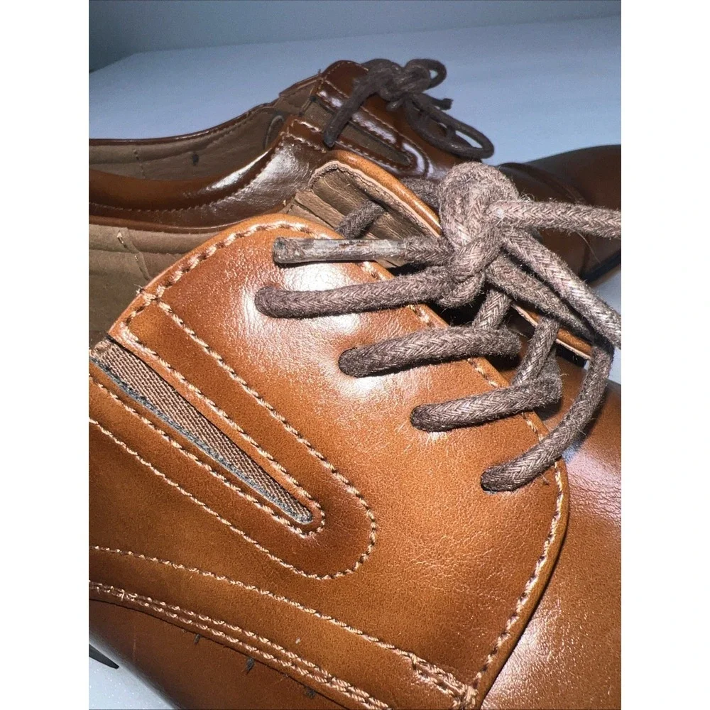 Guess GMSULAI-R Men's 8.5 Cognac Cap Toe Oxford Dress Shoes Brown Lace Up Excell